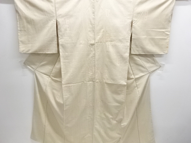 APANESE KIMONO / ANTIQUE KIMONO / SILK / TOKAMACHI TSUMUGI / WOVEN ABSTRACT PATTERN